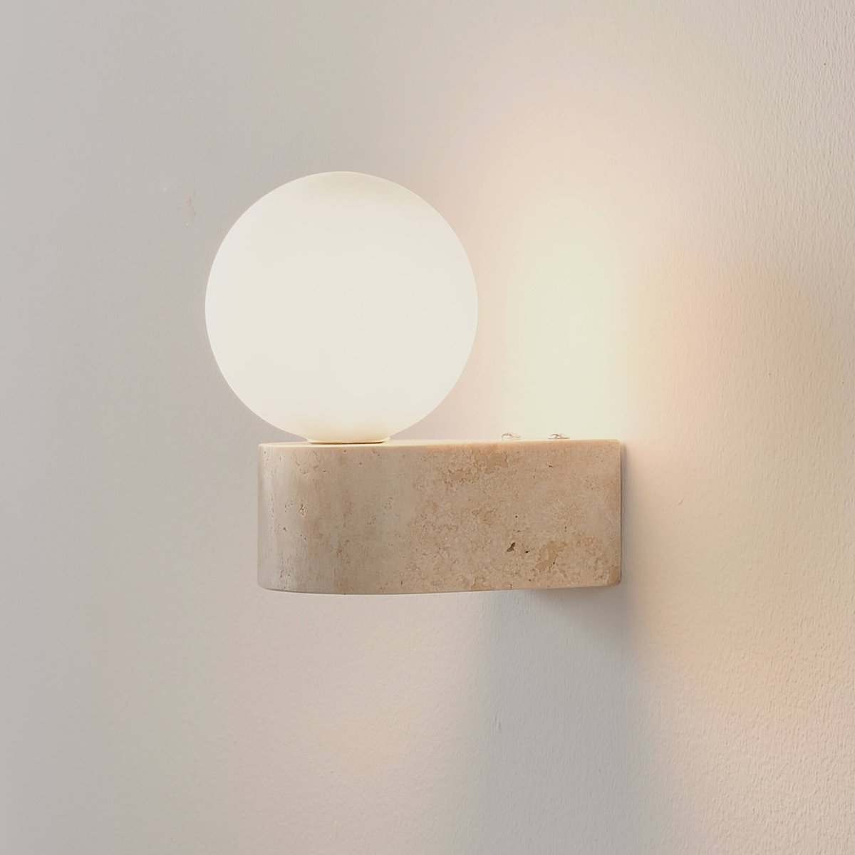Applique pierre naturelle et verre - ORIANE beige et blanc, KOSILUM