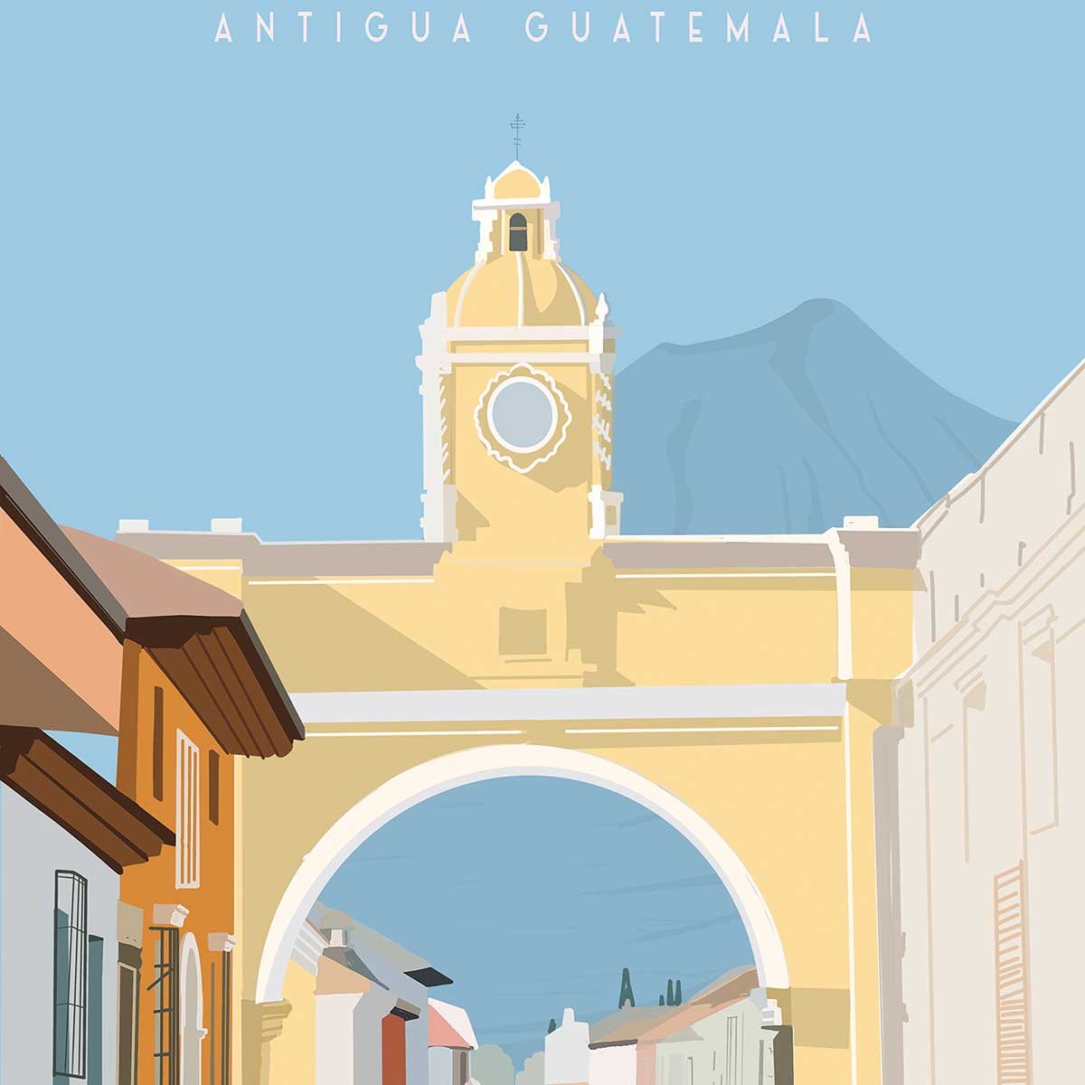Tableau de voyage Antigua Guatemala tableau alu dibond, HEXOA