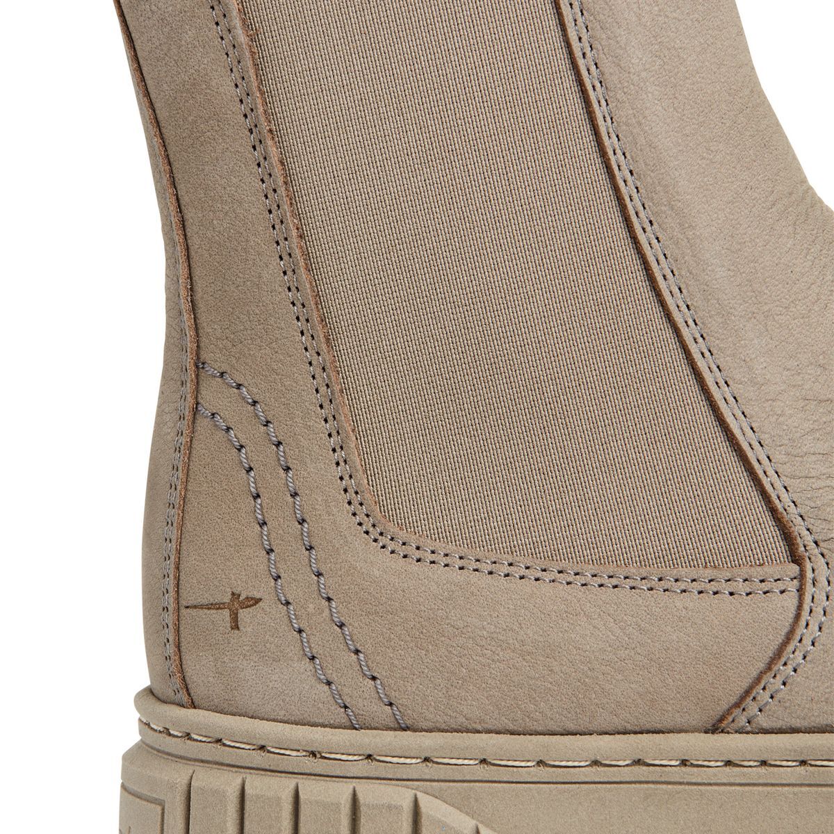Bottine Chelsea en cuir gris, TAMARIS