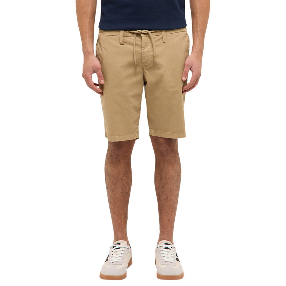 Short chino en coton beige uni avec une coupe droite et 4 poches beige, MUSTANG
