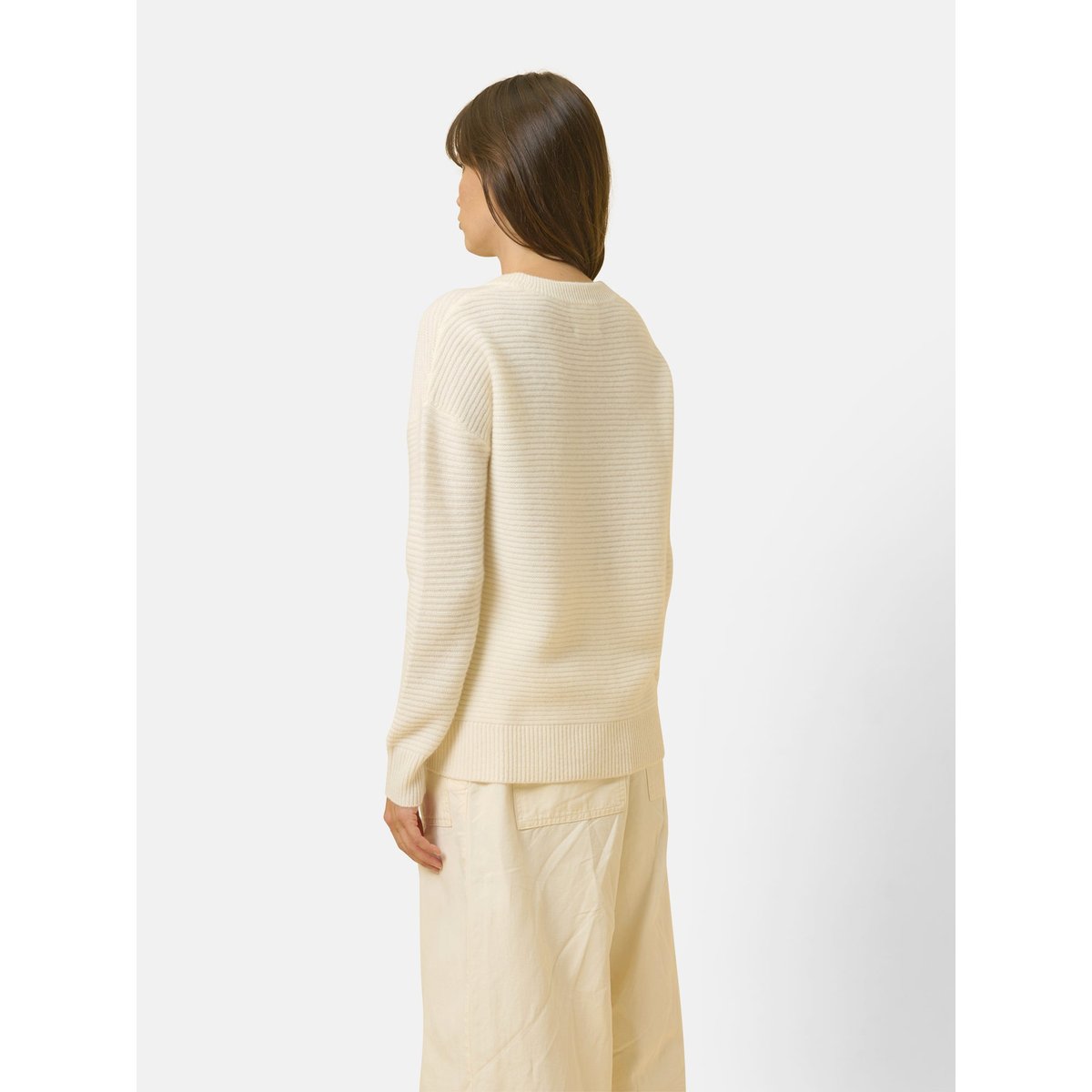 Pull Col Rond 4 Fils Neige Louna blanc, JUST CASHMERE