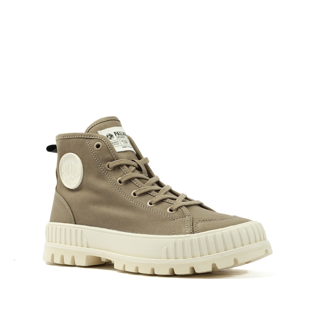 Baskets montantes Pallashock Organic 2 kaki, PALLADIUM