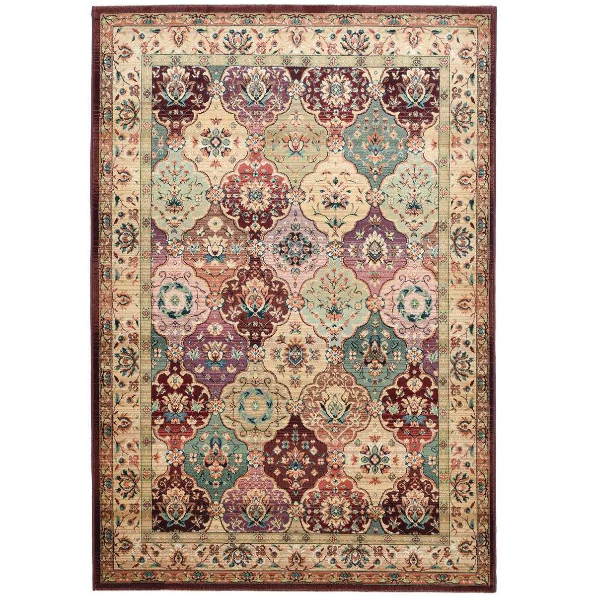 Tapis motif floral - GABIRO rouge, THEKO