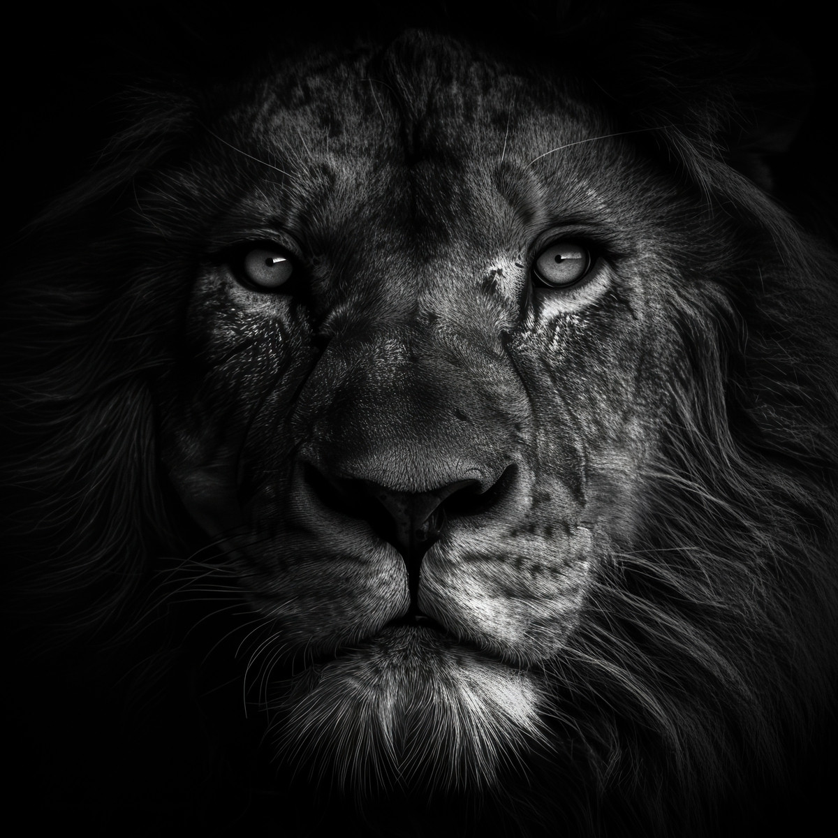 Tableau Sur Toile Visage Du Lion ANIMAUX tableaux sur toile-noir & blanc, CEANOTHE