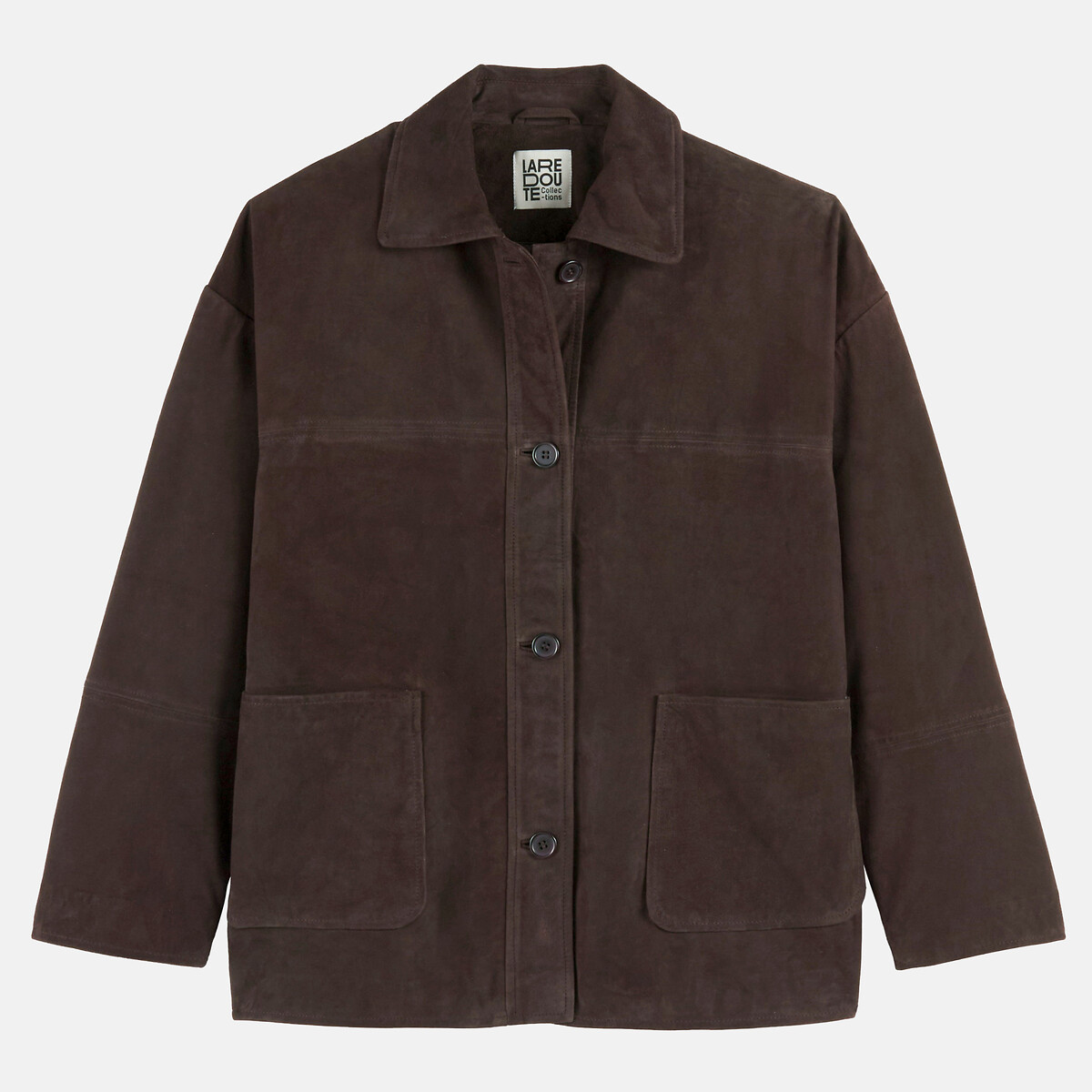 Suede Buttoned Jacket brown, LA REDOUTE COLLECTIONS