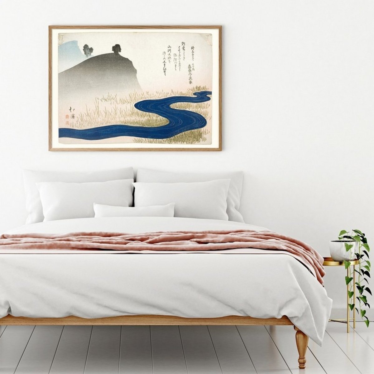 Poster japonais estampe ukiyo-e  River bleu, THE DYBDAHL CO