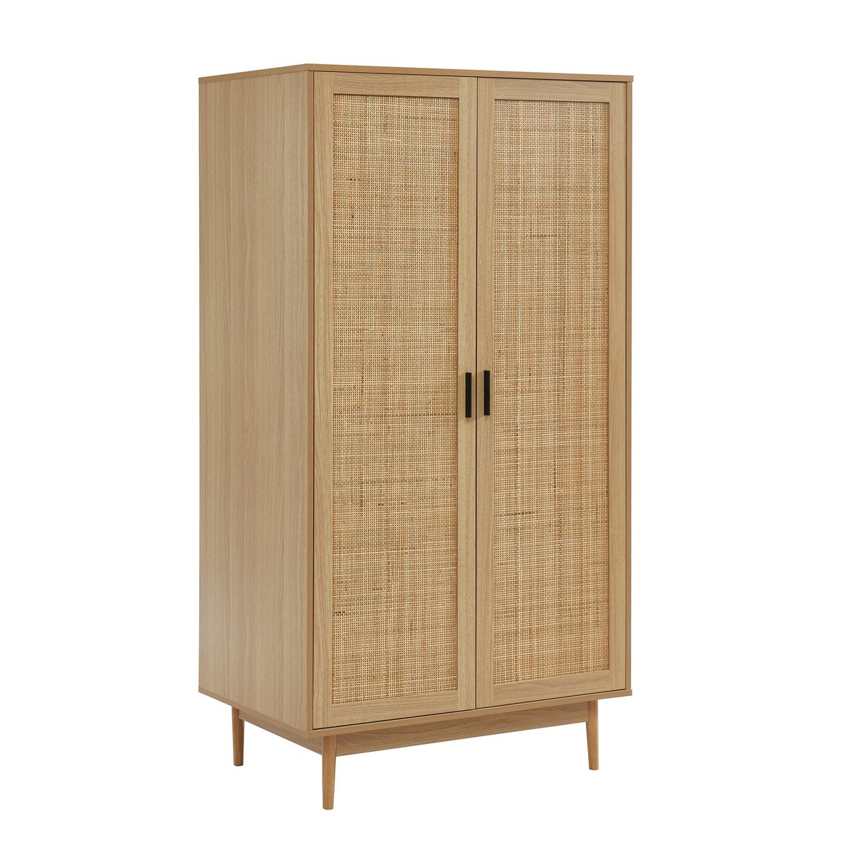 Armoire cannage rotin 2 portes AMANA chêne clair, BAÏTA