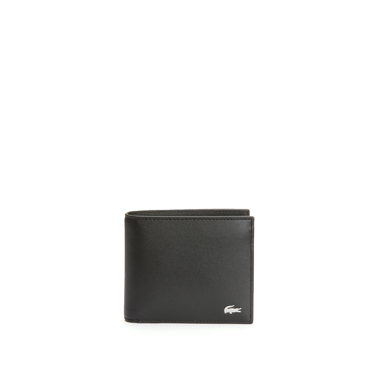 Portefeuille moyen FG en cuir noir-000, LACOSTE