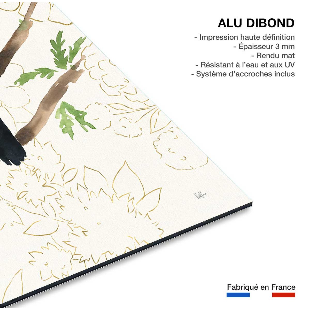 Tableau joyeux oiseaux tropicaux tableau alu dibond, HEXOA