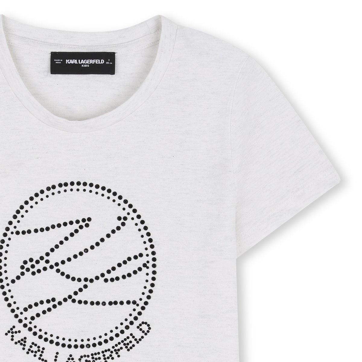 Tee-shirt manches courtes argent blanc, KARL LAGERFELD KIDS