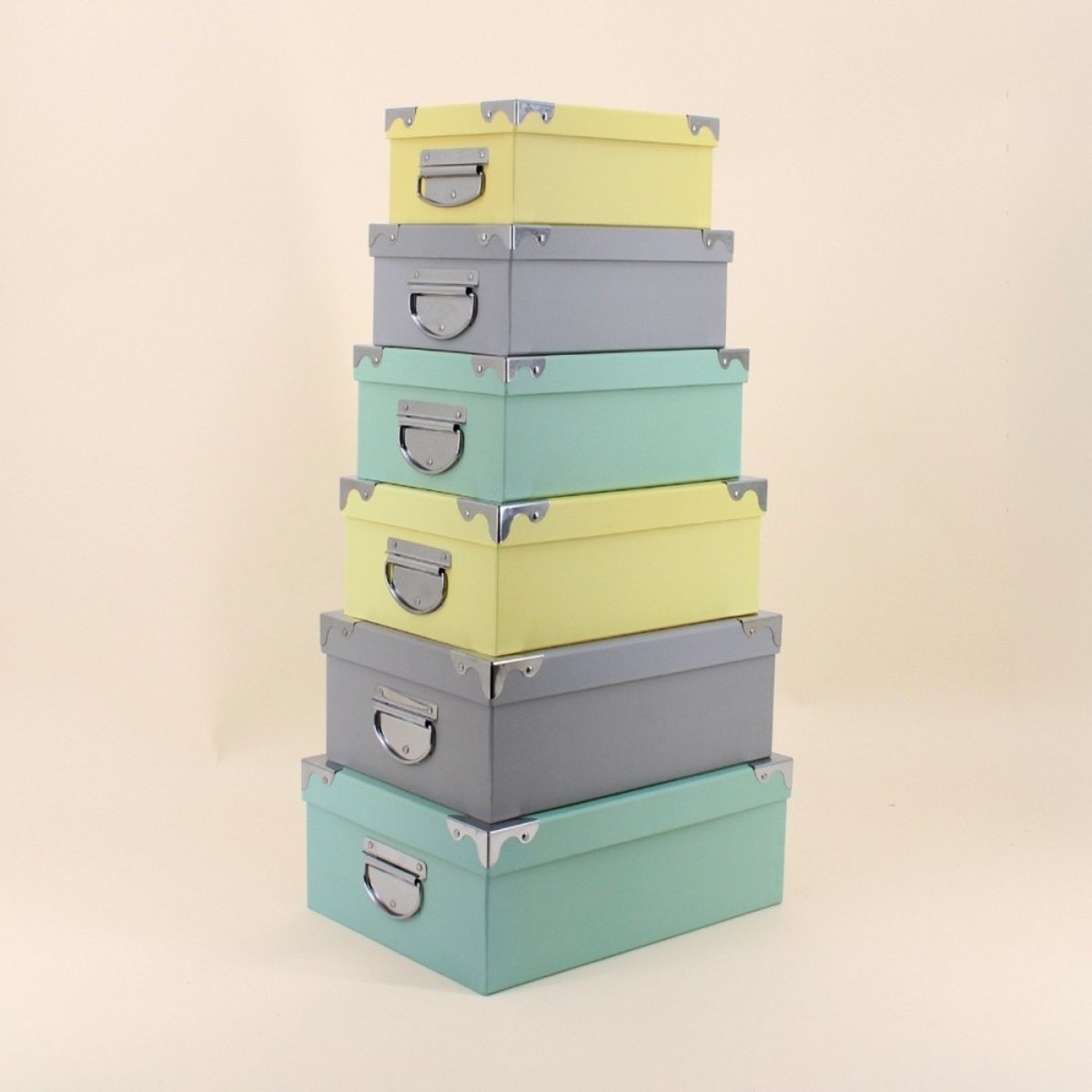 Set de 6 boites de rangement vert, ORNAMI