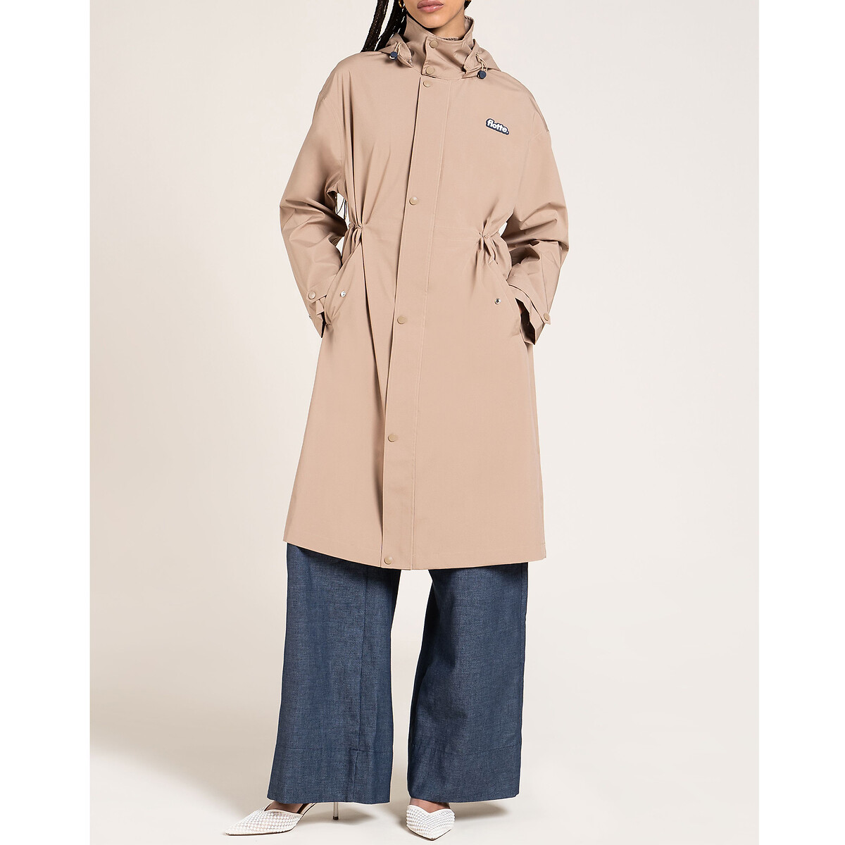 Imperméable long à capuche, SOLFERINO beige, FLOTTE