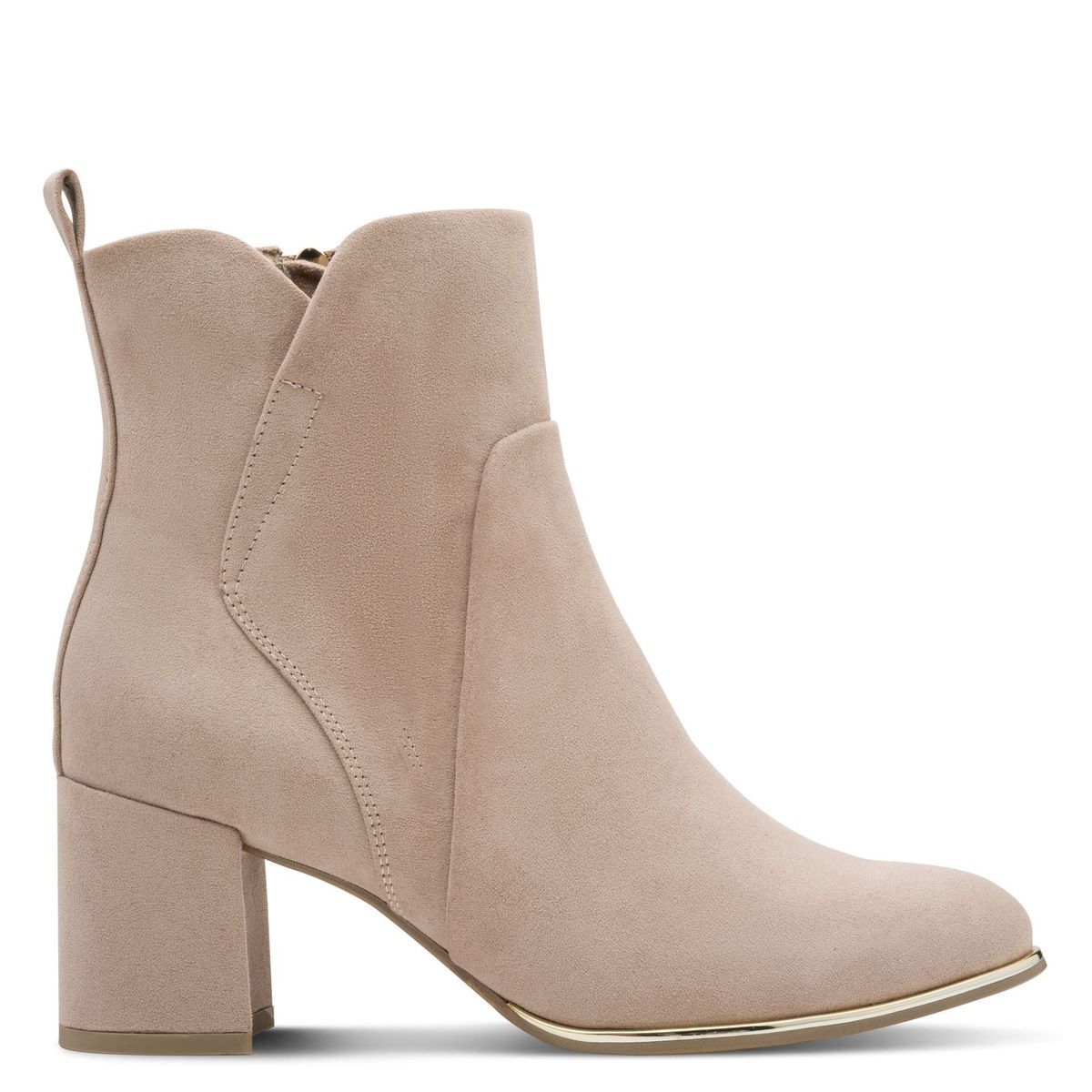 Bottine talon bloc beige crème brillant, MARCO TOZZI
