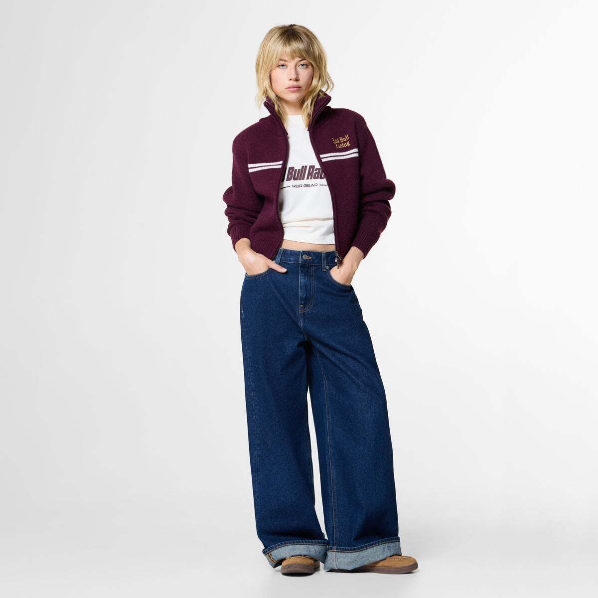 Red Bull Racing Cardigan En Maille Avec Fermeture Éclair rouge bourgogne, PEPE JEANS