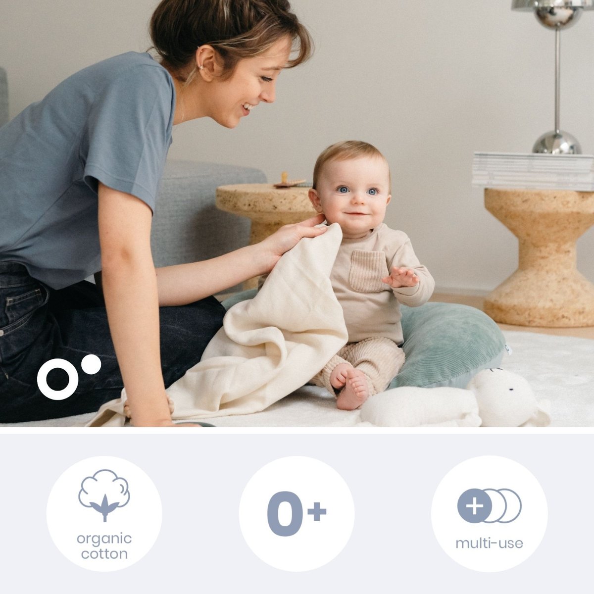 Lot de 3 langes bébé en coton biologique beige, BABYMOOV