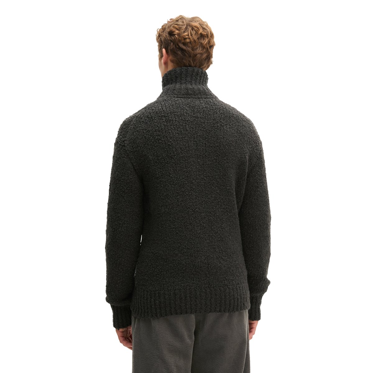 Cardigan oversize en maille bouclée en mélange de laine vierge douce noir, MARC O'POLO