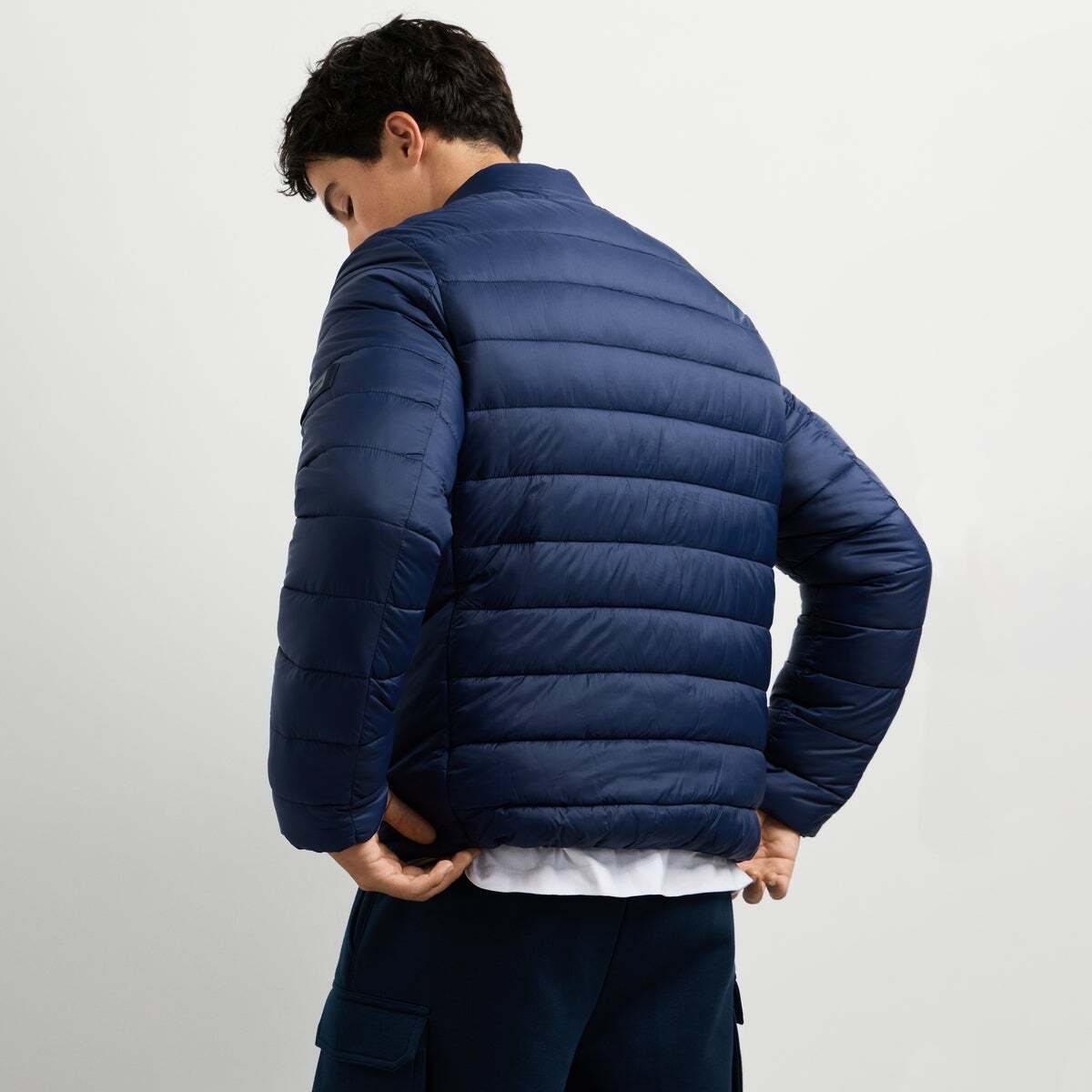 Doudoune Matelassée Color Block bleu amiral, PEPE JEANS