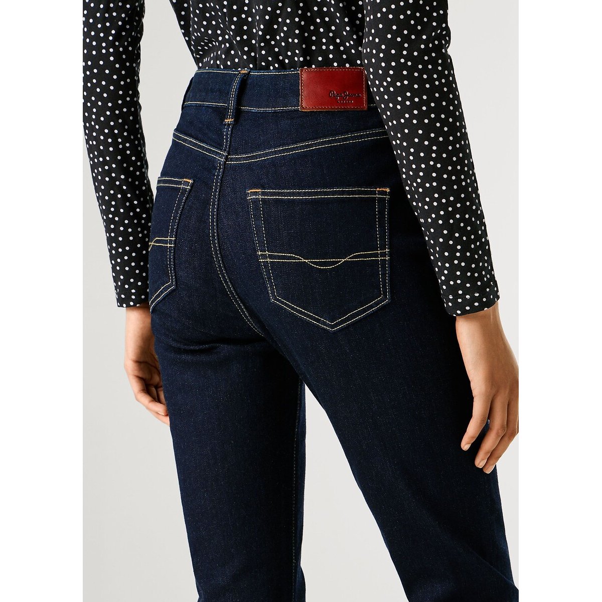 Jean flare taille haute DION clean dark indigo, PEPE JEANS