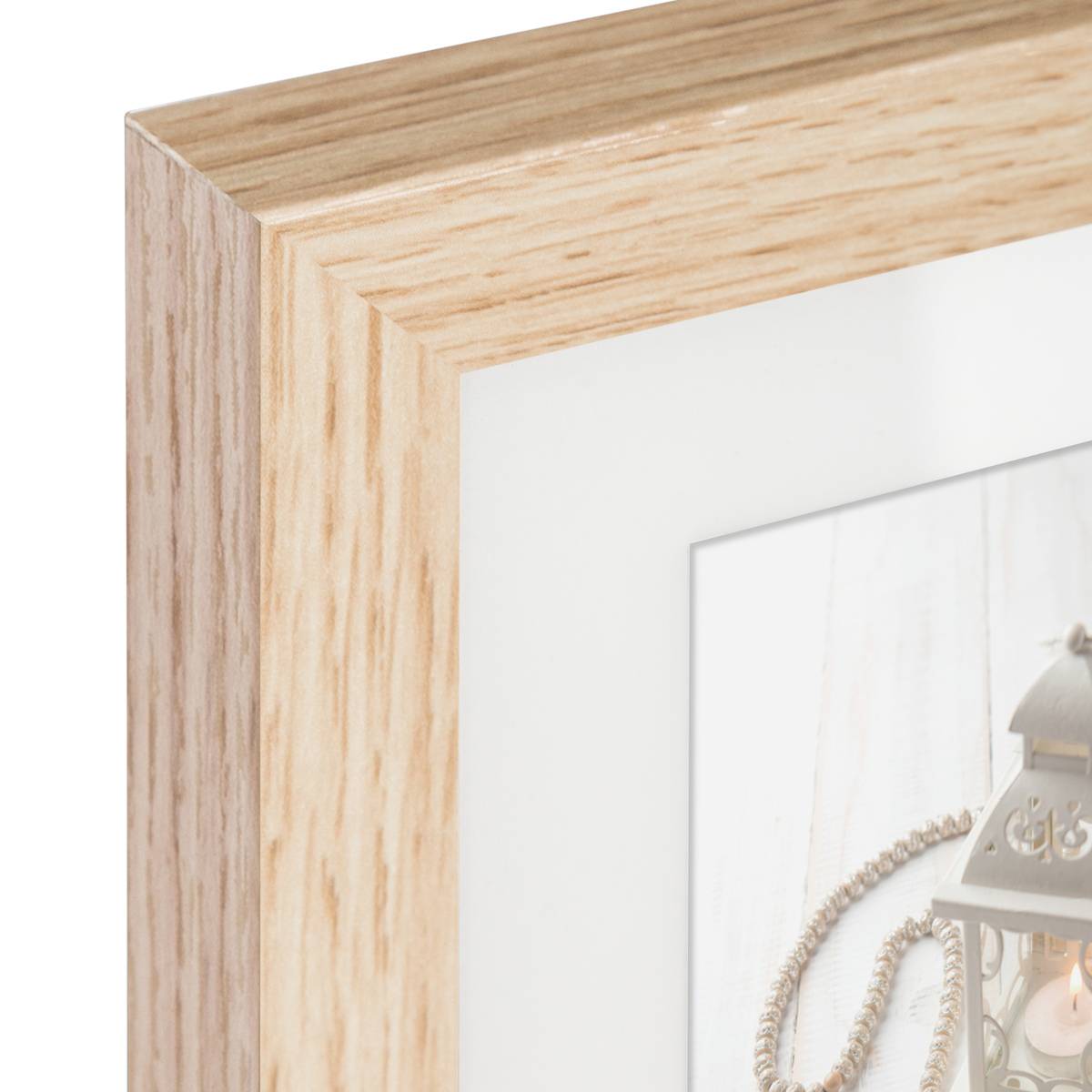 Lot de 5 cadres photos en bois DINA beige, ATMOSPHERA