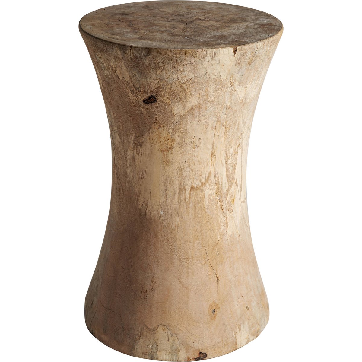 Tabouret en bois de suar fait main marron naturel, RECOLLECTION