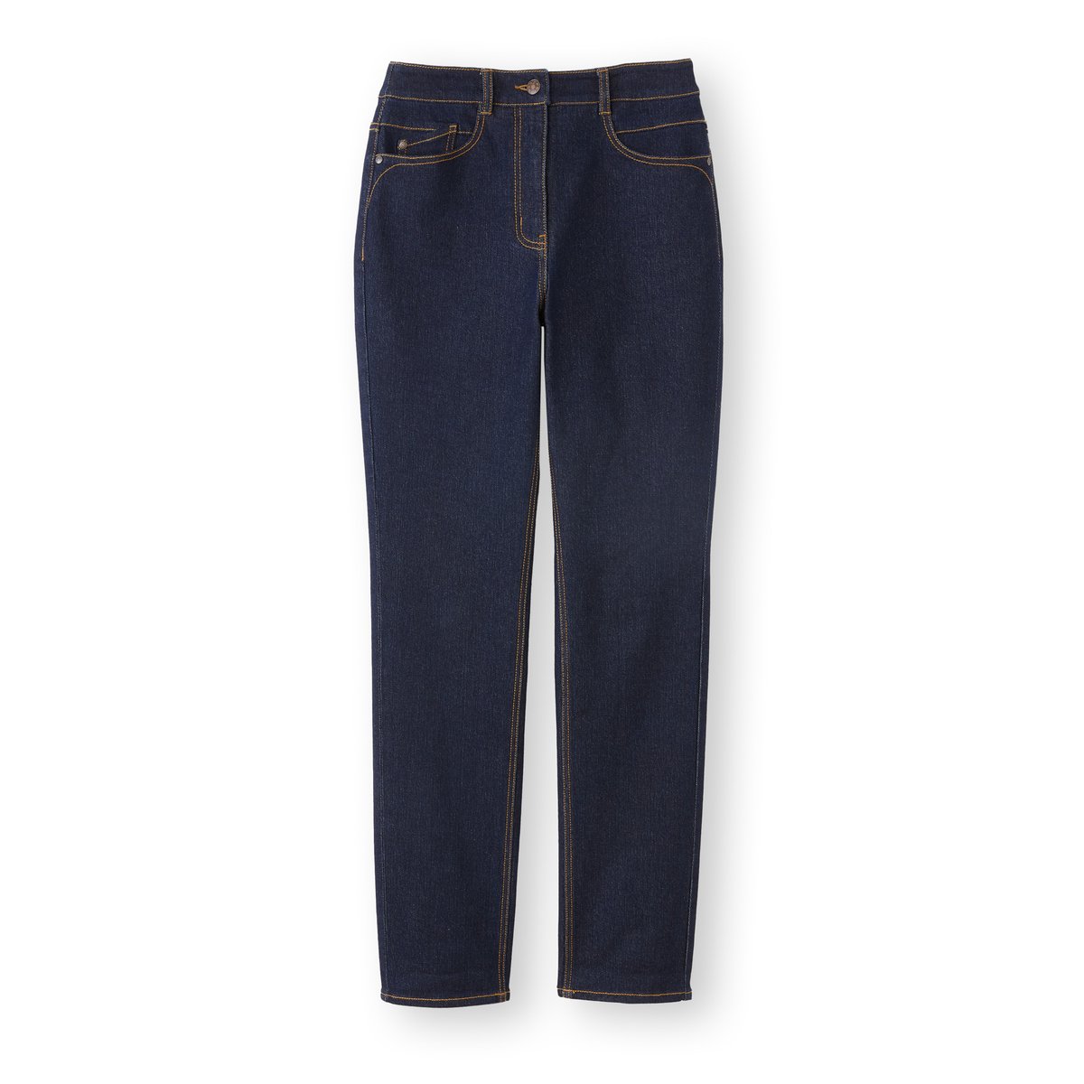 Jean taille haute coupe droite denim brut, DAXON