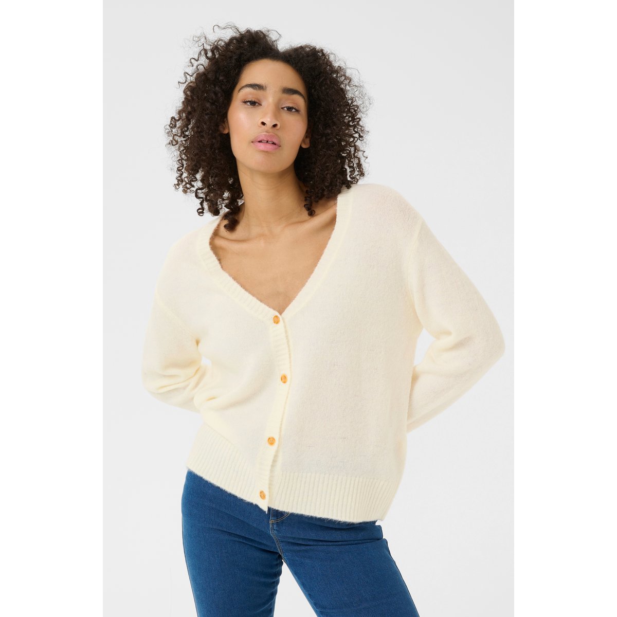 Cardigan à tricot blanc chalk, KAFFE