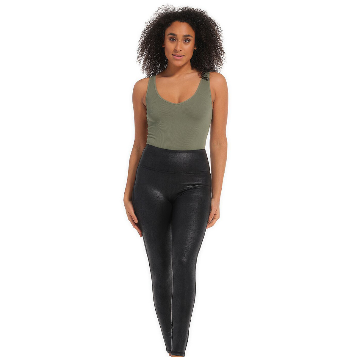 Leather Look Leggings black, MAGIC BODYFASHION