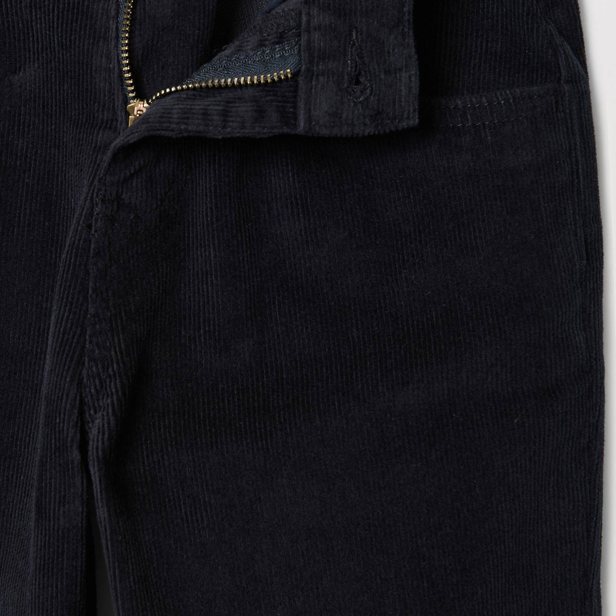 Pantalon slim en velours en coton noir, MONOPRIX