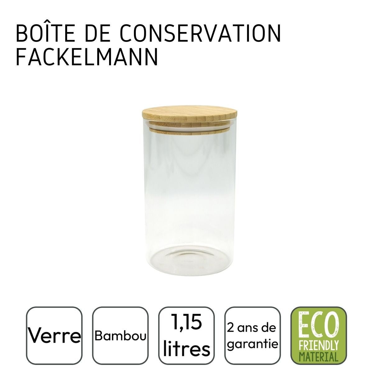 Boîte conservation x couvercle ECO FRIENDLY transparent,brun, FACKELMANN