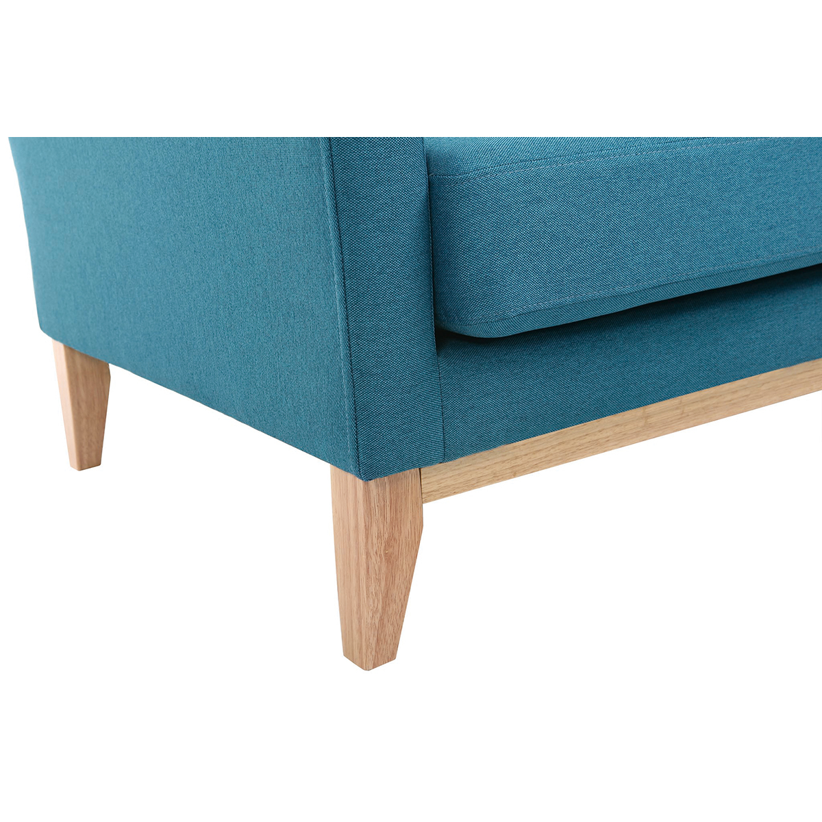 Canapé d'angle gauche scandinave déhoussable 3-4 places OSLO bleu canard, MILIBOO