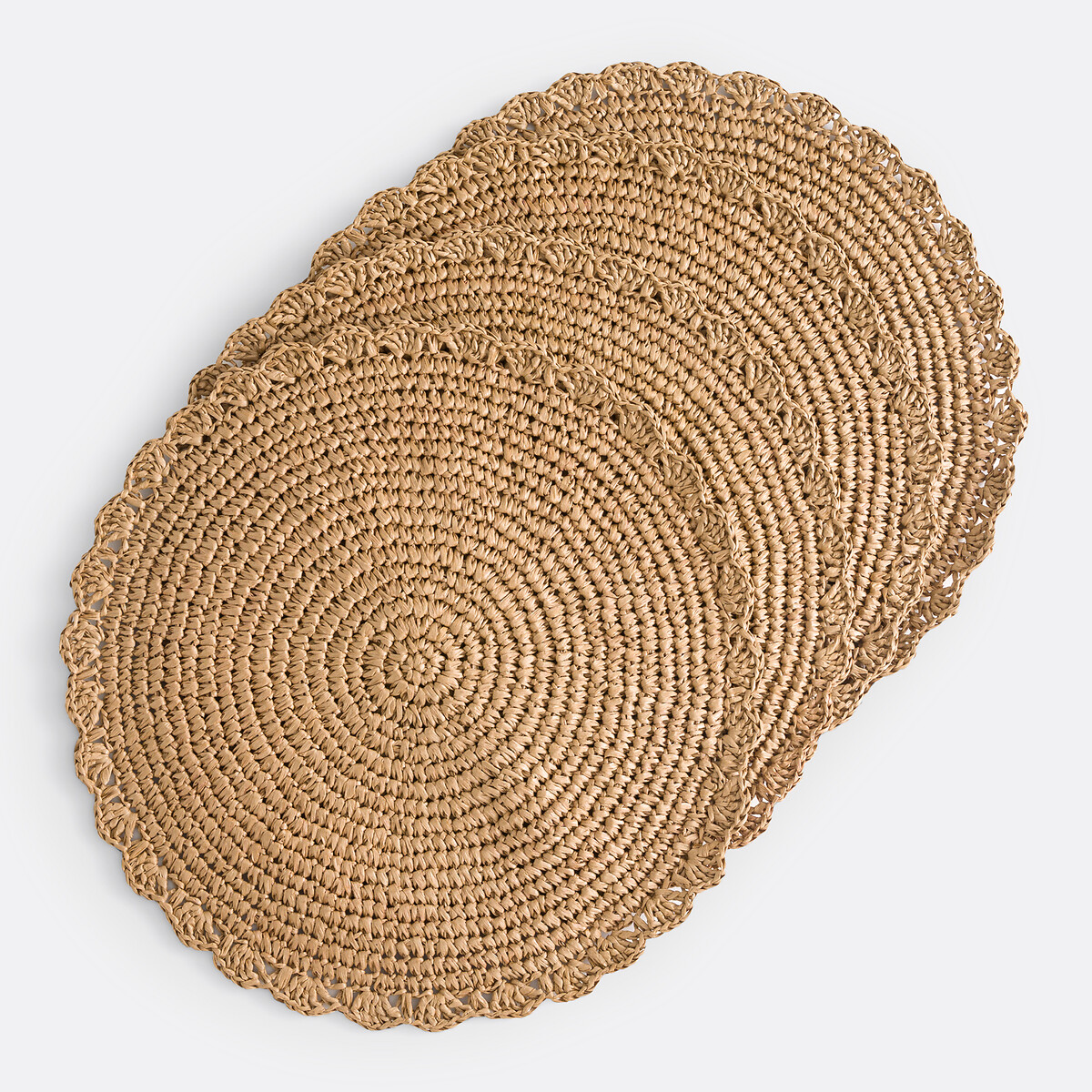 Lot de 4 sets de table en papier, Solia naturel, LA REDOUTE INTERIEURS