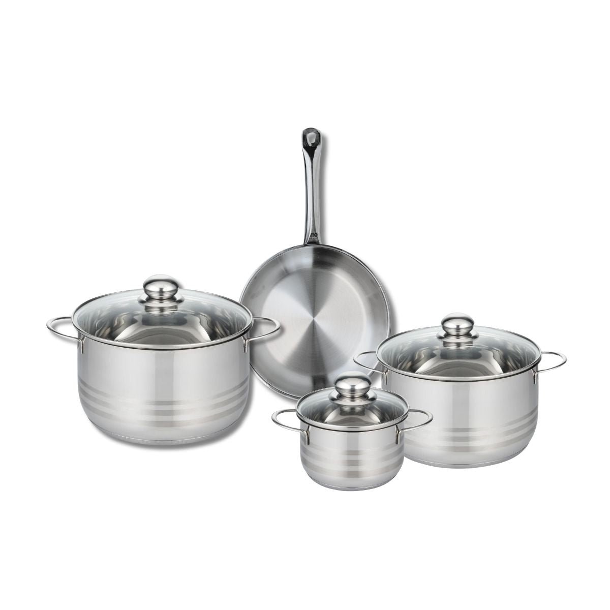 Batterie 1 poêle 24cm + 3 faitouts 14/20/24cm PROFI BRILLANT gris, ELO