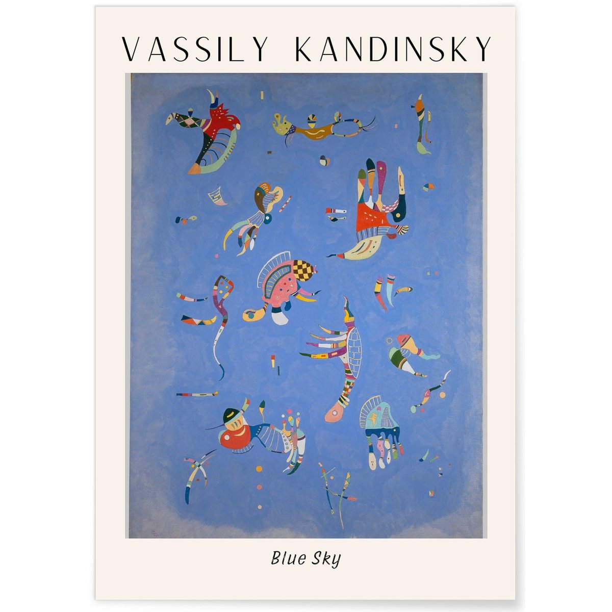 Affiche Vassily Kandinsky Blue Sky blanc, L'AFFICHERIE