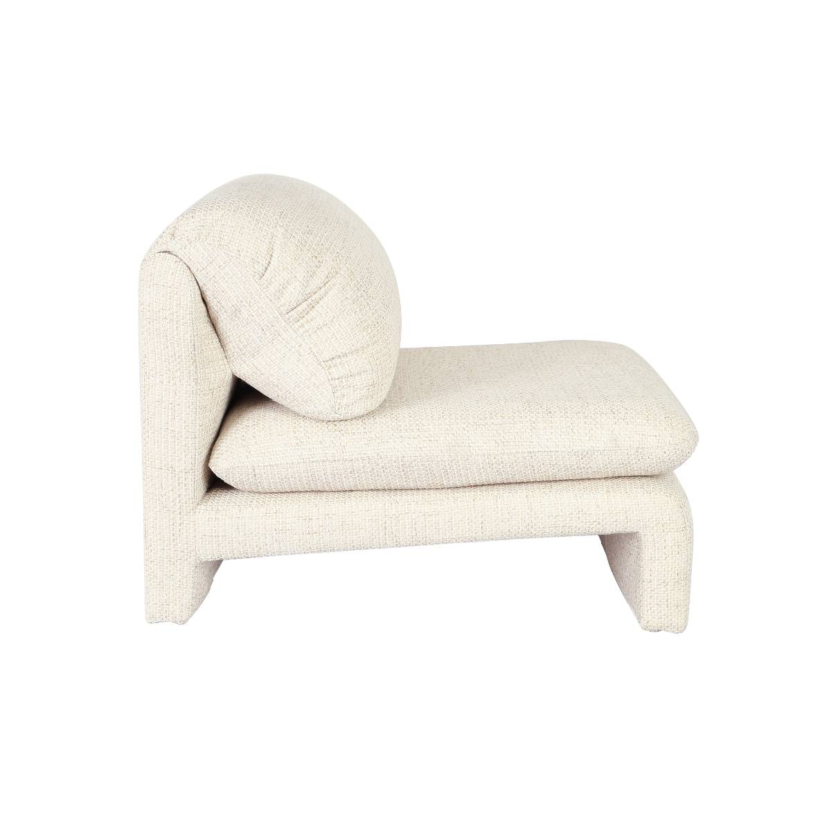 Fauteuil en tissu ARELYA blanc, MADE IN MEUBLES