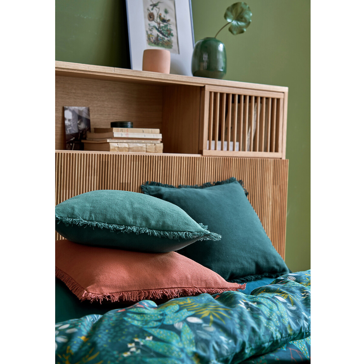 Housse de coussin coton natté, Panama vert sauge, LA REDOUTE INTERIEURS