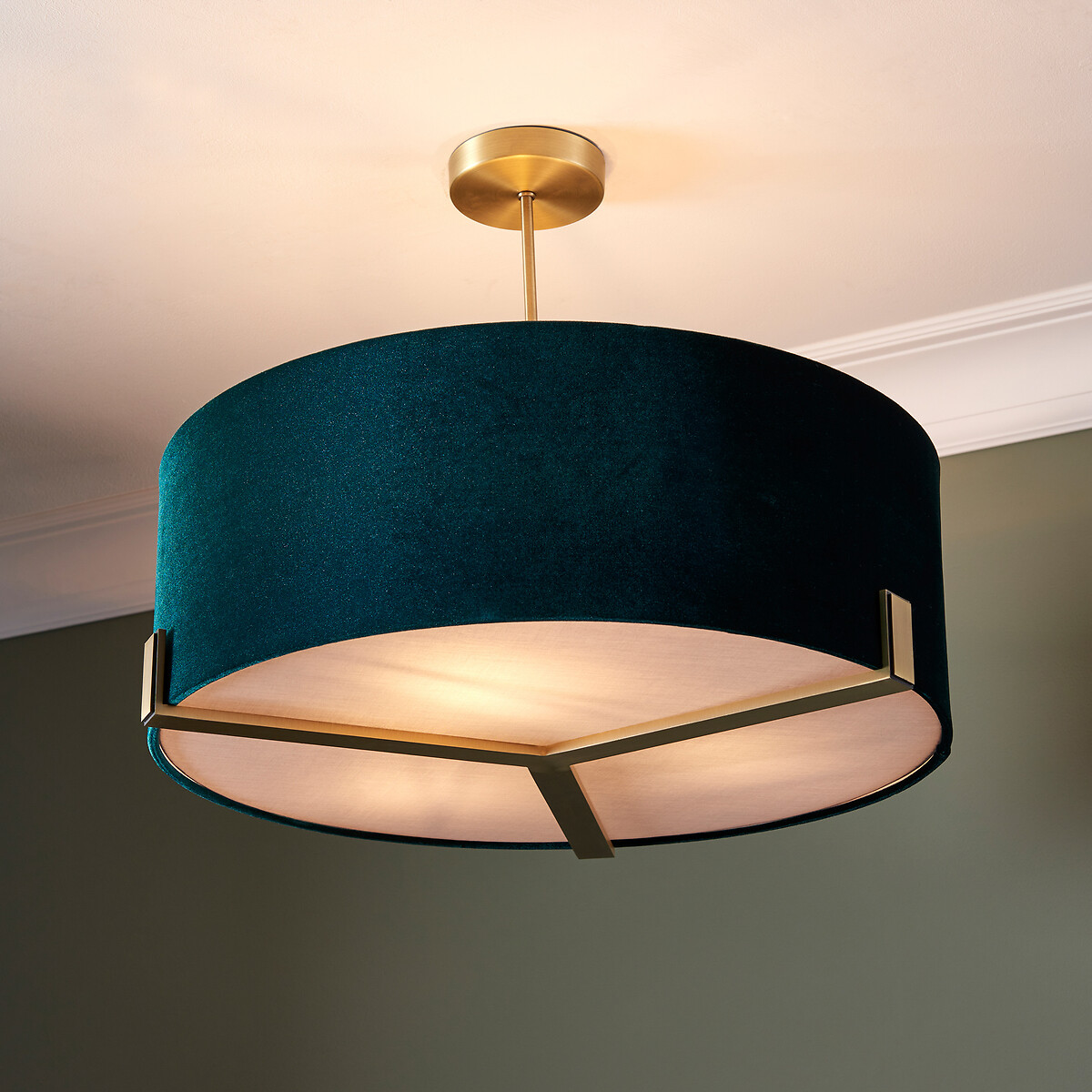 Henfield Linen Shade Ceiling Light emerald green, SO'HOME