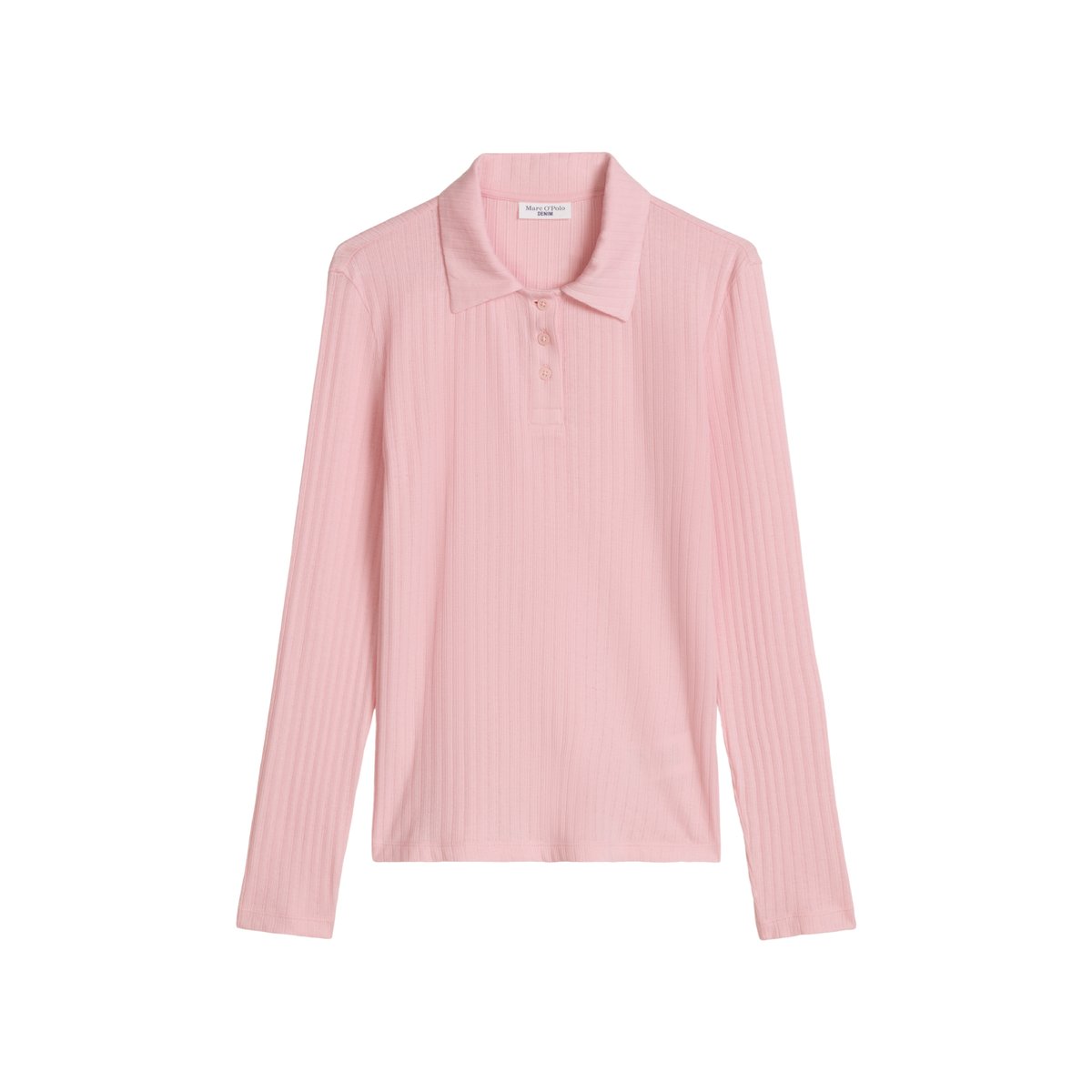 Polo slim en jersey ajouré à côtes rose bonbon, MARC O’POLO DENIM
