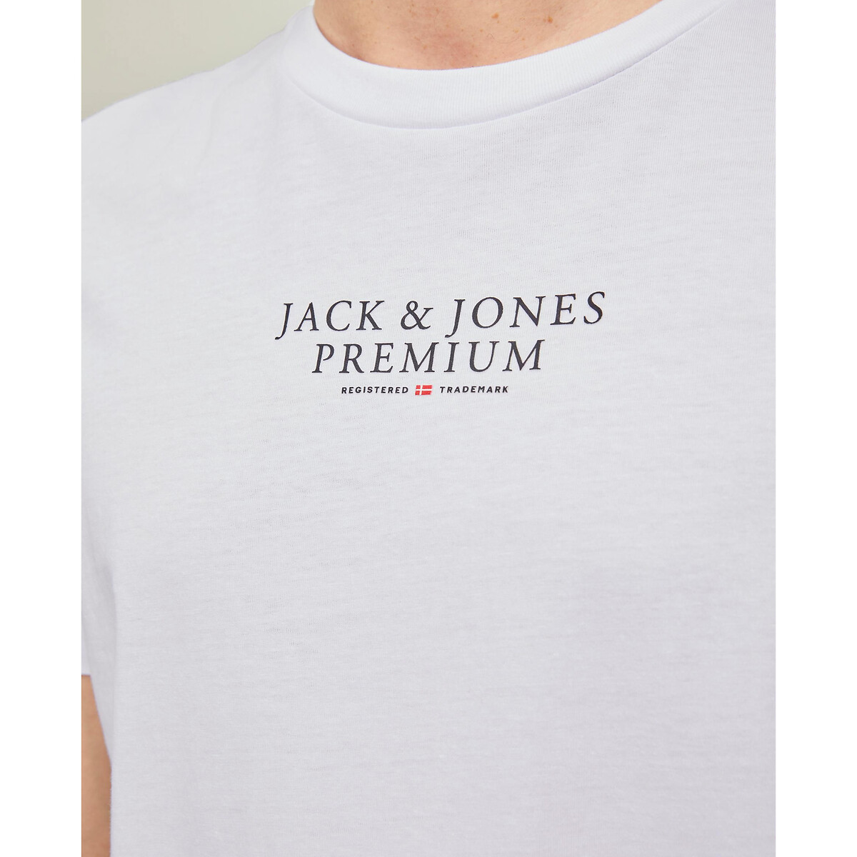T-shirt col rond blanc, JACK & JONES