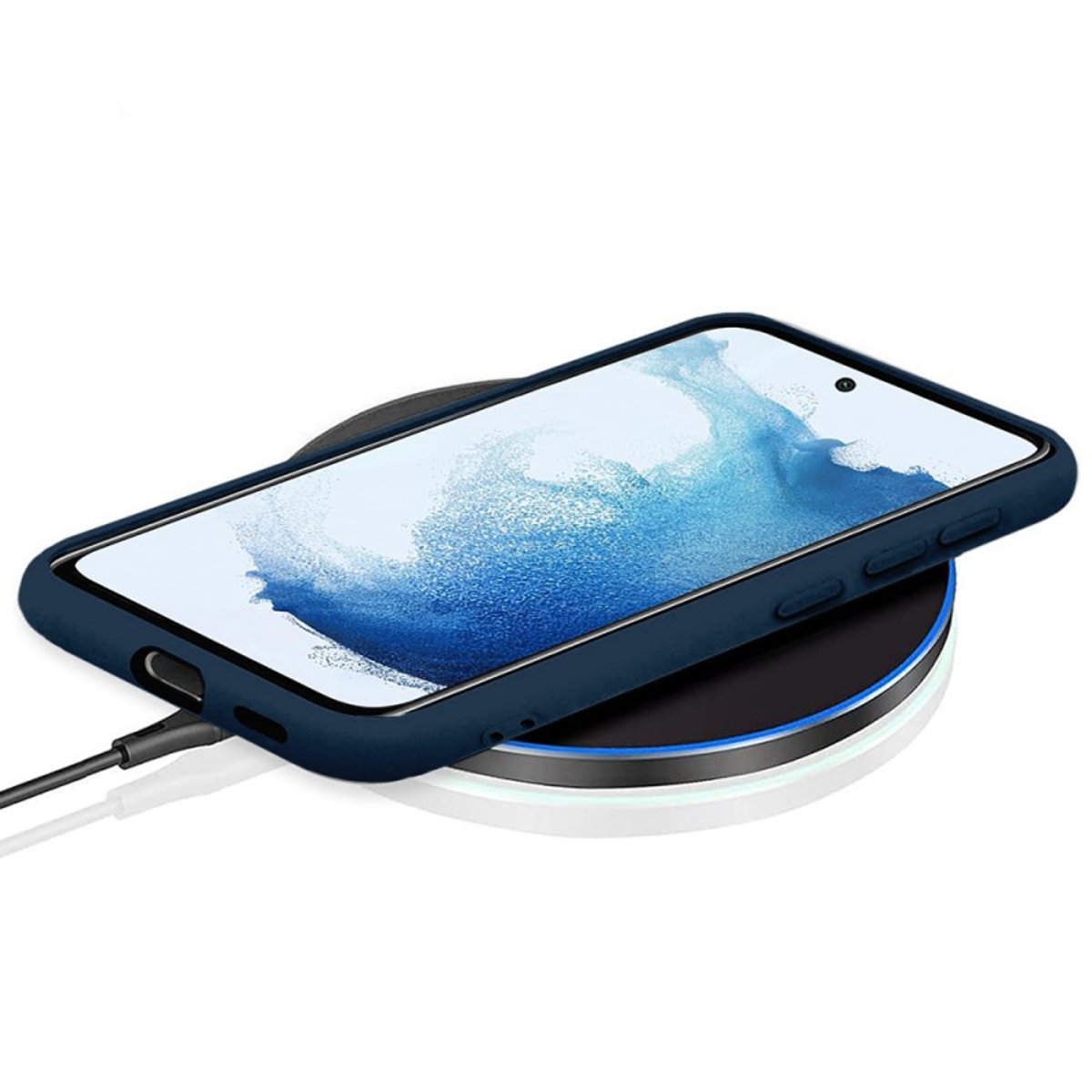 Coque Galaxy S22 5g antichoc + 2 vitres bleu, EVETANE