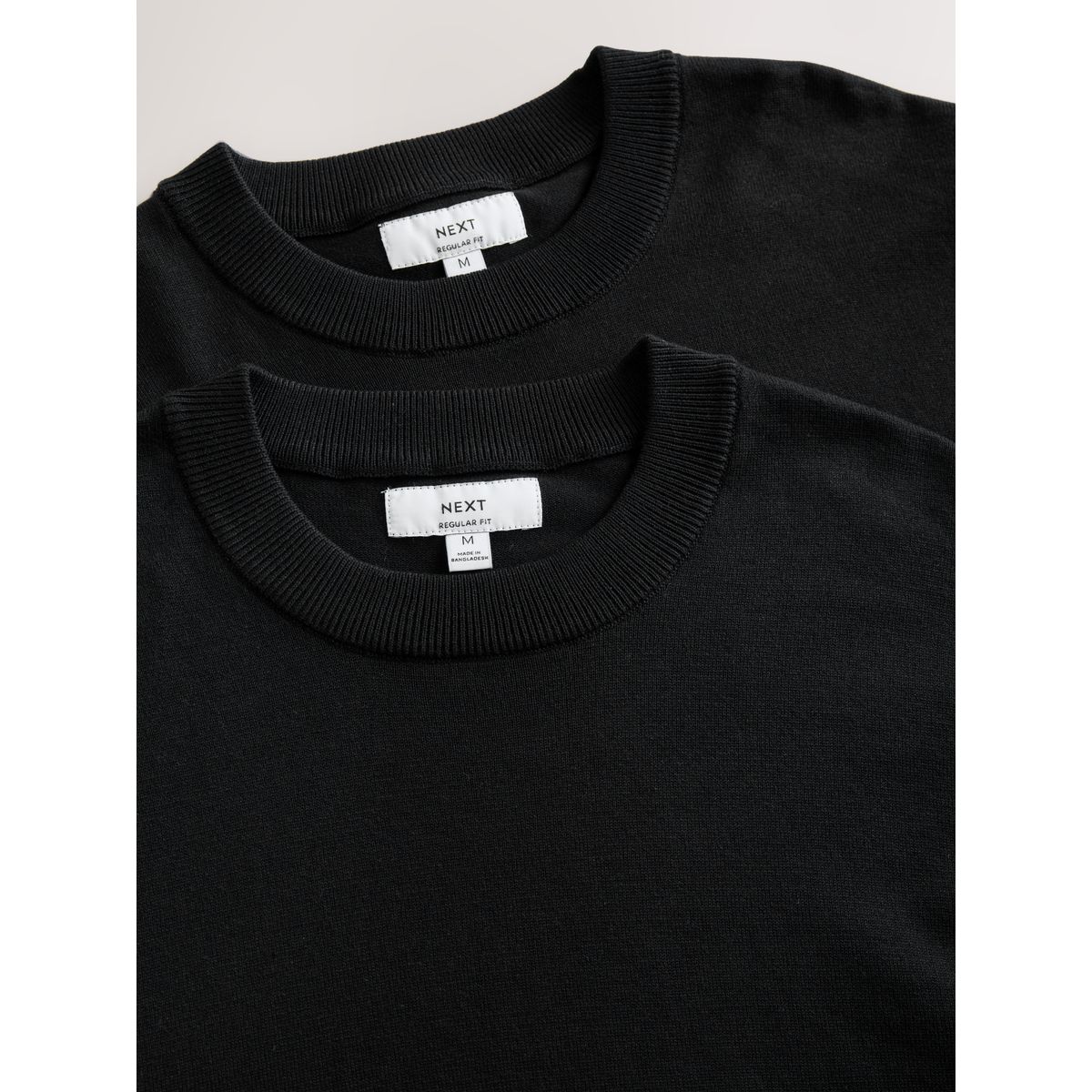 Pull standard en coton majoritaire, lot de 2 noir, NEXT