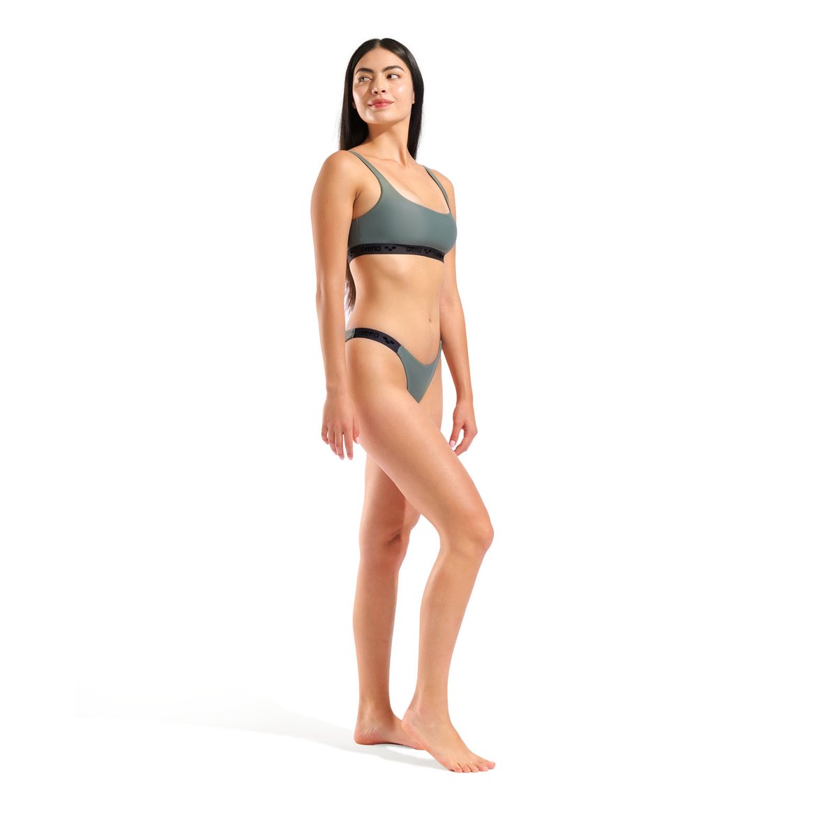 Maillot de bain 2 pièces bandeau pour femme arena Elastic Solid sage, ARENA