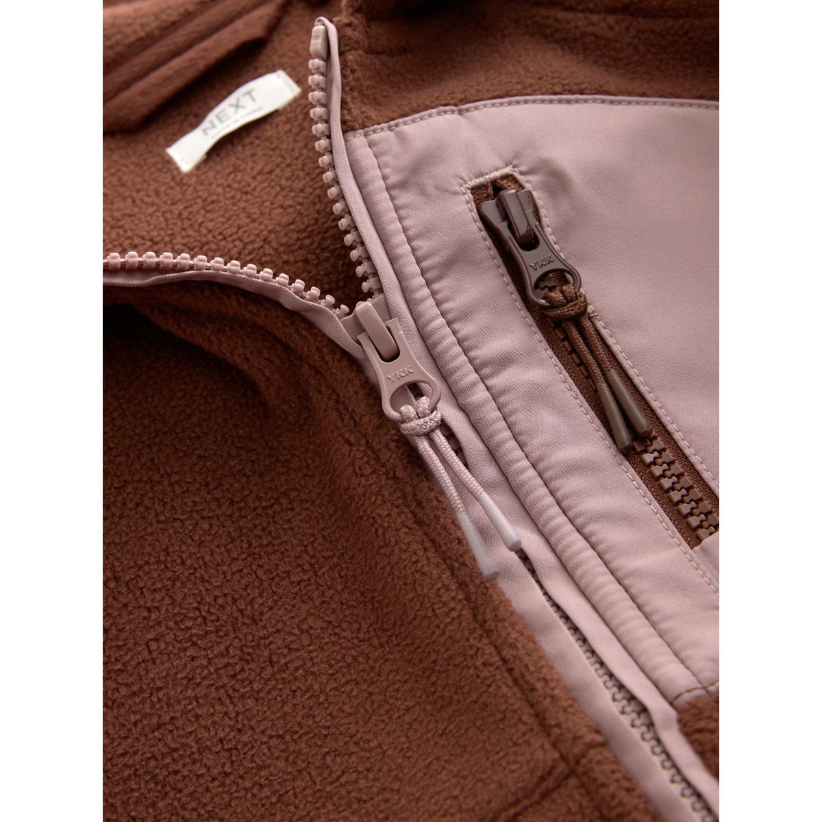 Veste à capuche zippée en polaire marron chocolat, NEXT