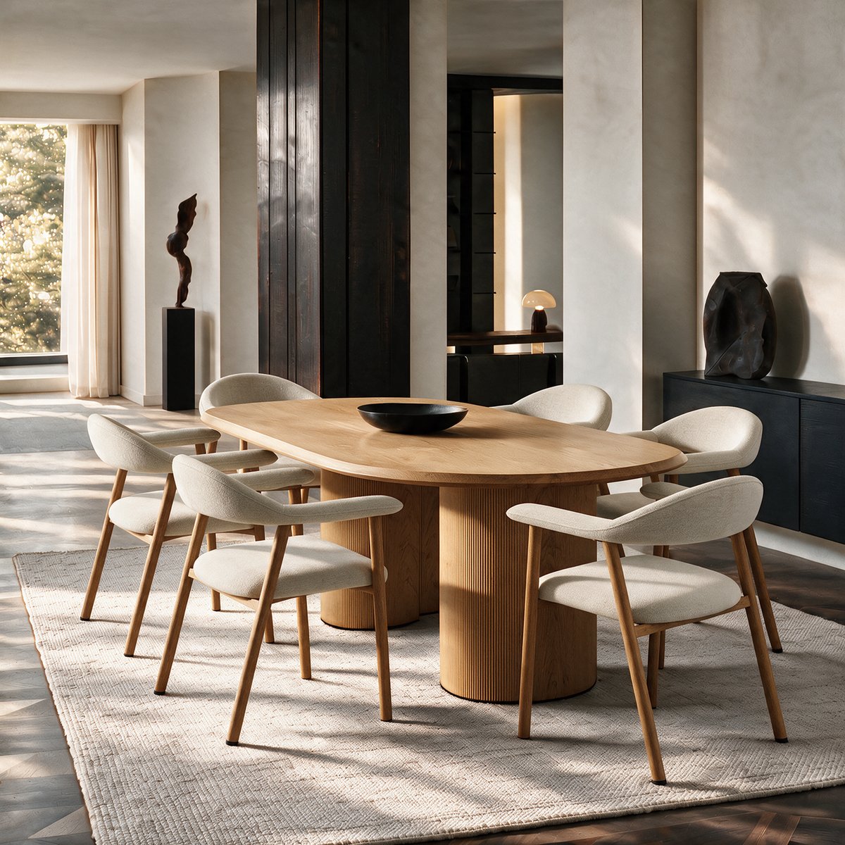 Lot de 2 chaises en velours chenillé HUDSON crème, SIA HOME