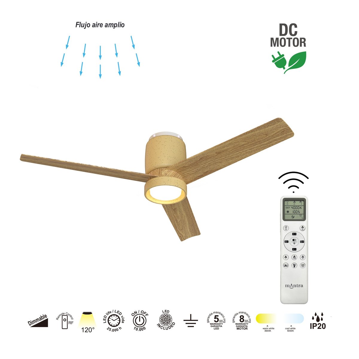 Ventilateur en céramique, CERAMICA beige, MANTRA