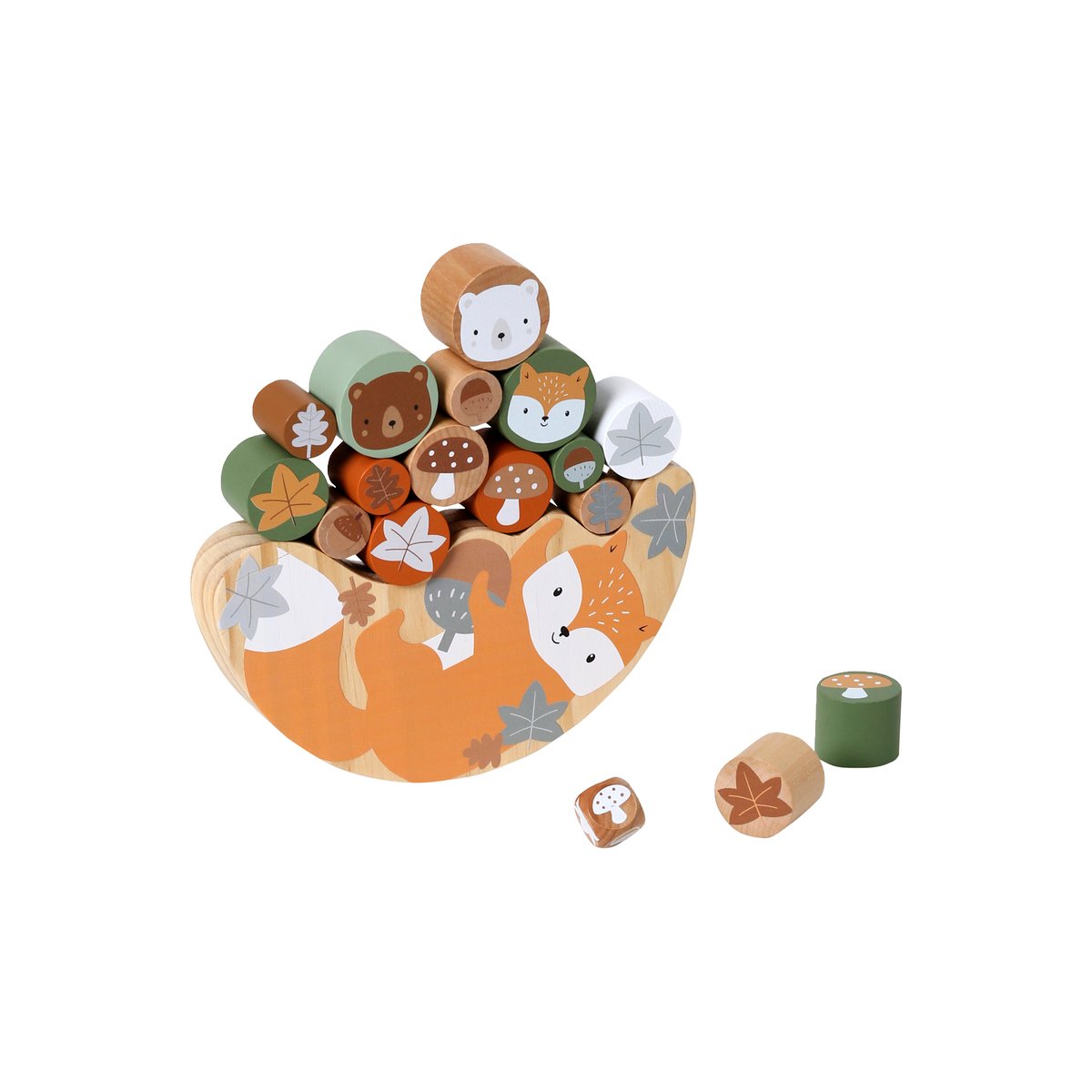 Jeu d'équilibre Renard en bois orange, VERTBAUDET