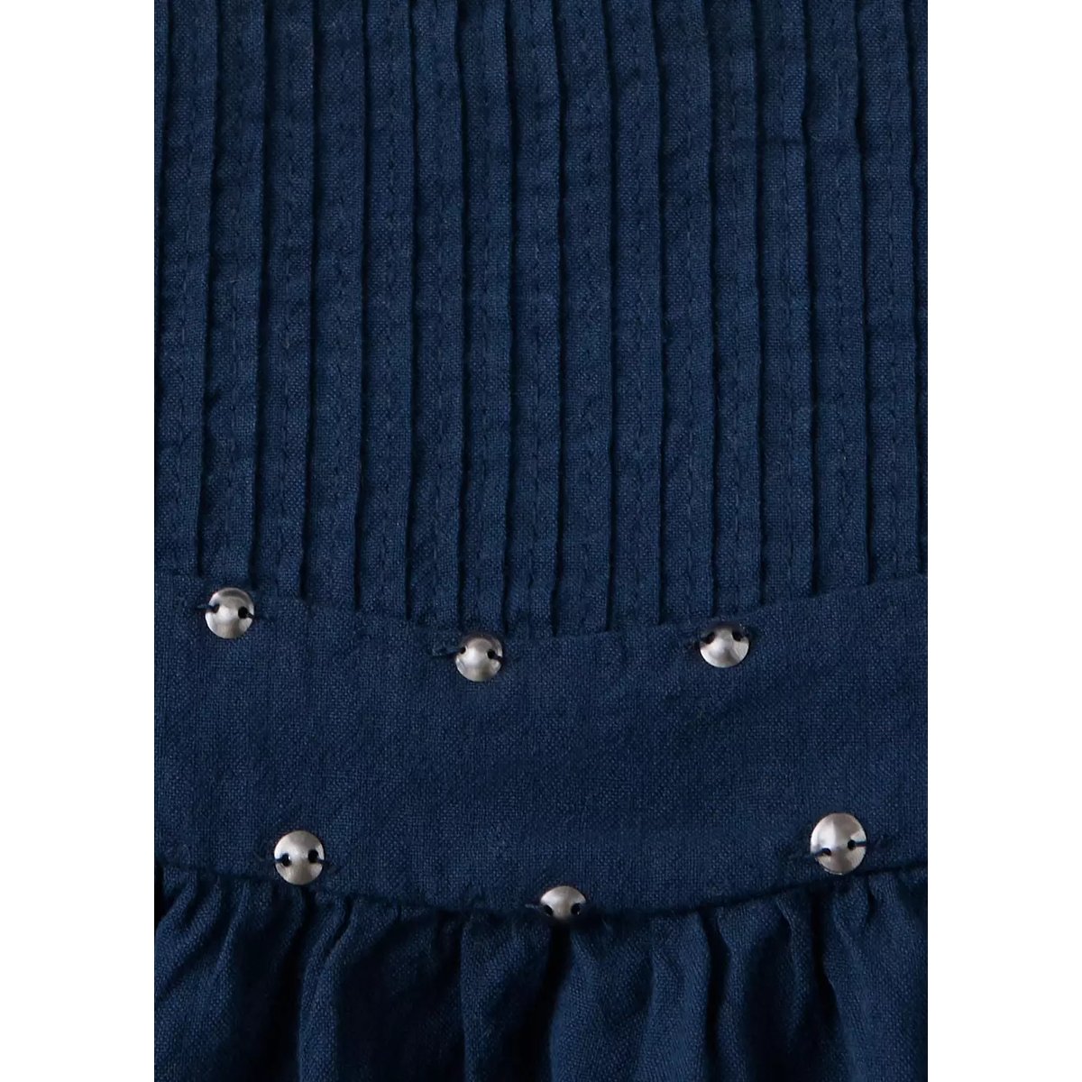 Jupe courte froncée détail sequins bleu marine, MANGO KIDS