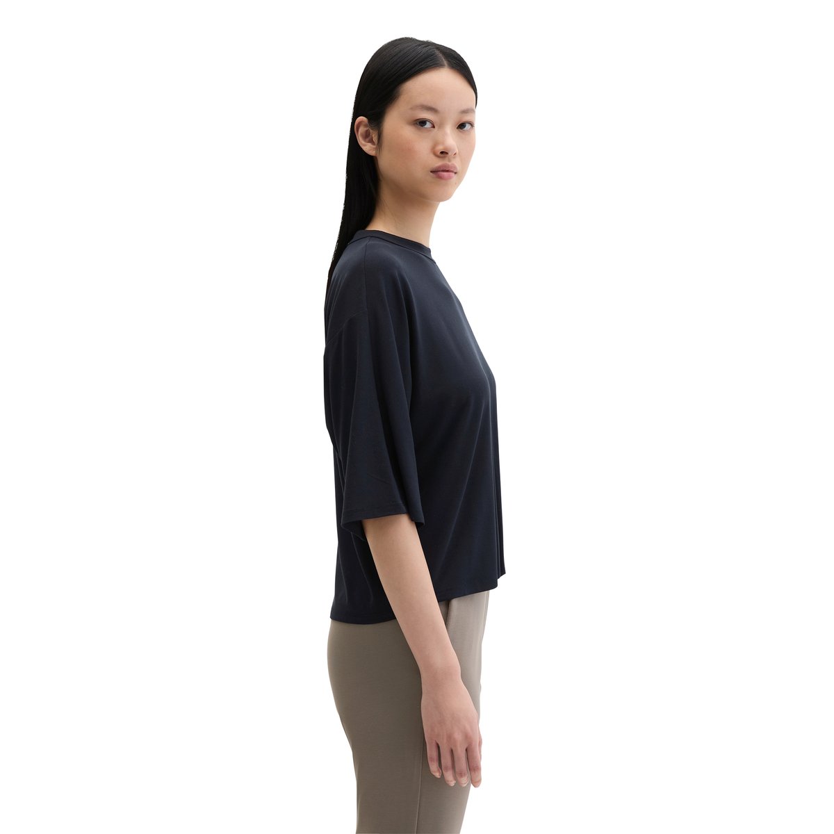 Chemisier loose en LENZING™ ECOVERO™ bleu foncé, MARC O'POLO