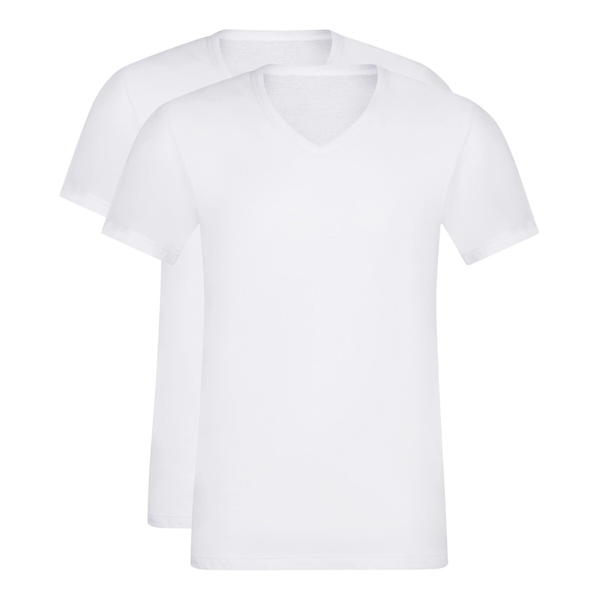 Lot de 2 T-shirts unis col V blanc ECODIM blanc, DIM
