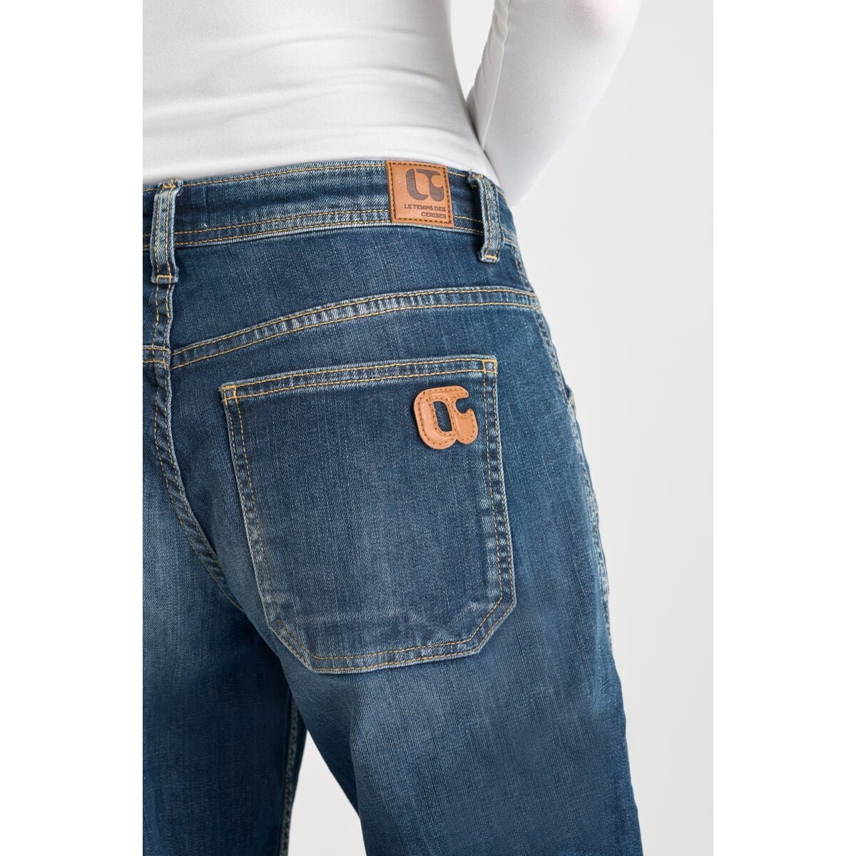 Jeans loose, large wide leg , longueur 34 blue, LE TEMPS DES CERISES