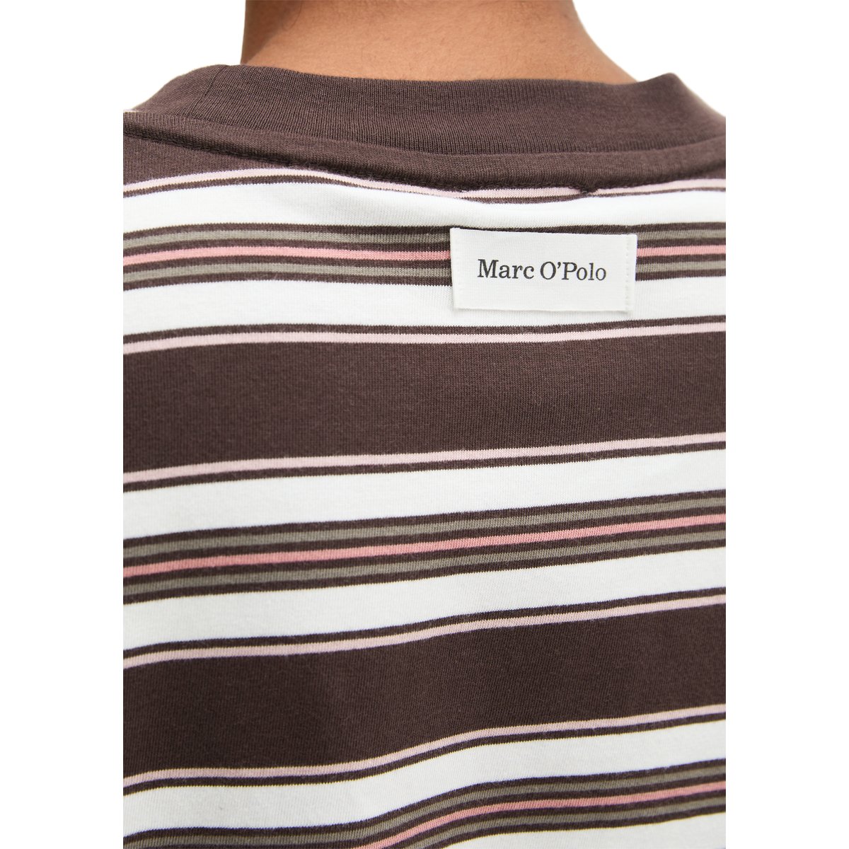 T-shirt rayé coupe décontractée en jersey épais rouge, MARC O'POLO